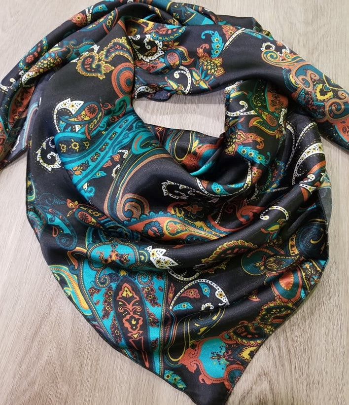 Black and orange Paisley